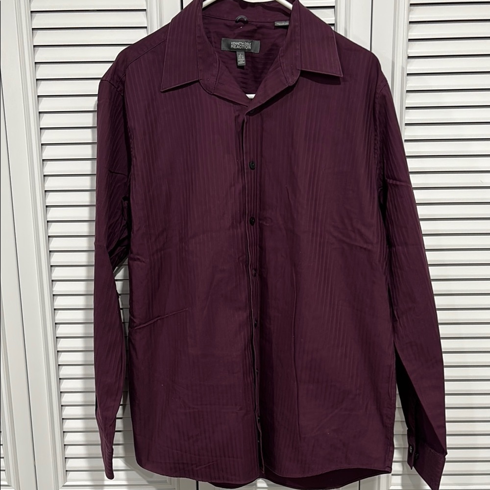 Kenneth Cole Purple Casual Button Down Shirt with Relaxed Fit